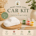 Paint Your Own Car Kit | Handmade Plaster Craft Kit | 4 Paint Colours & Brush | Ages 4+