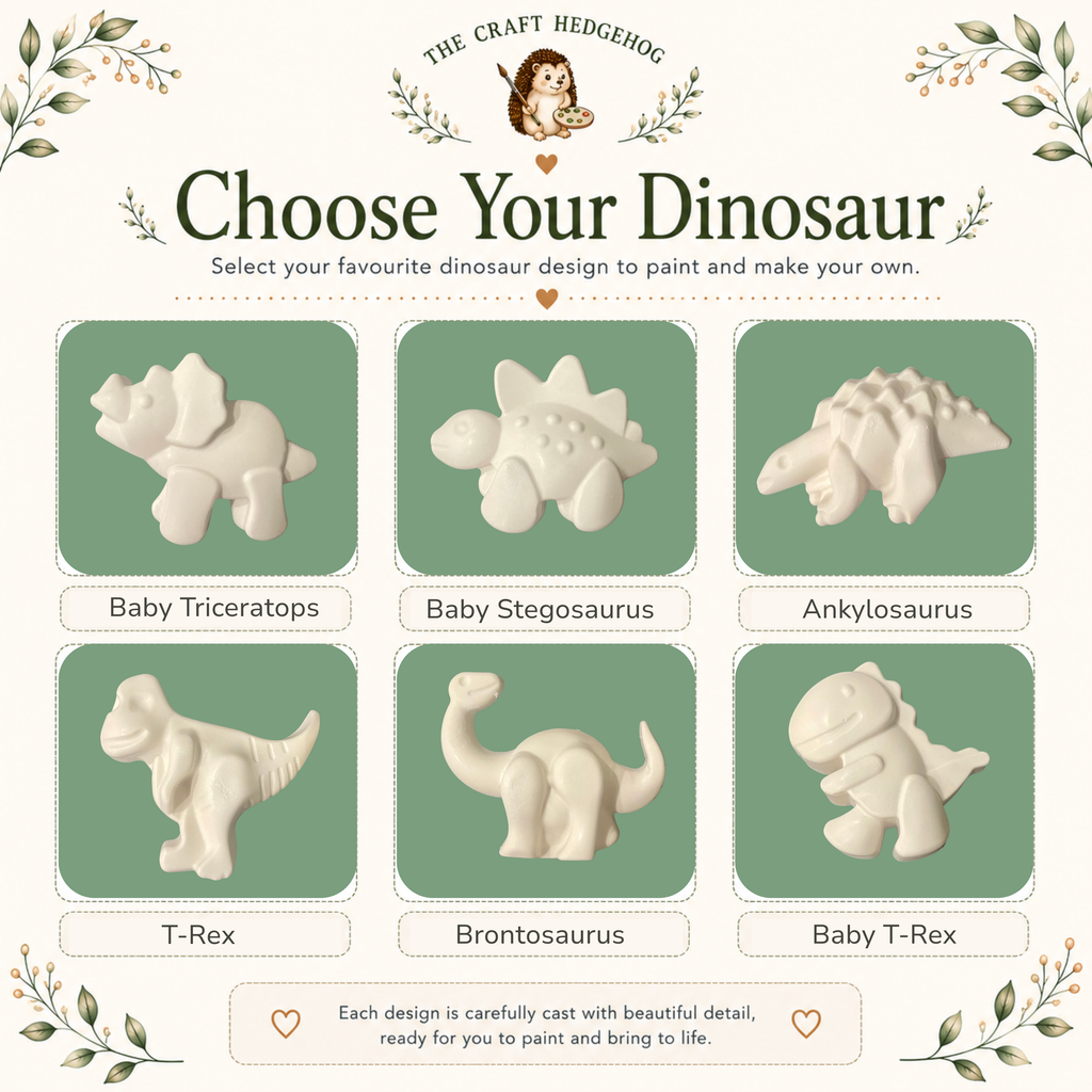 Paint Your Own Dinosaur Craft Kit | Plaster Painting Set with Brushes