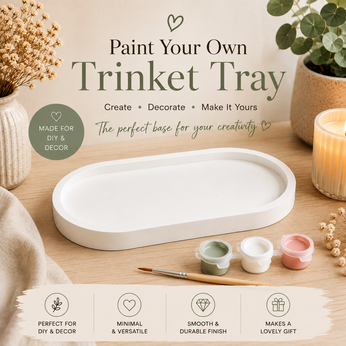 Paint Your Own Trinket Tray Craft Kit