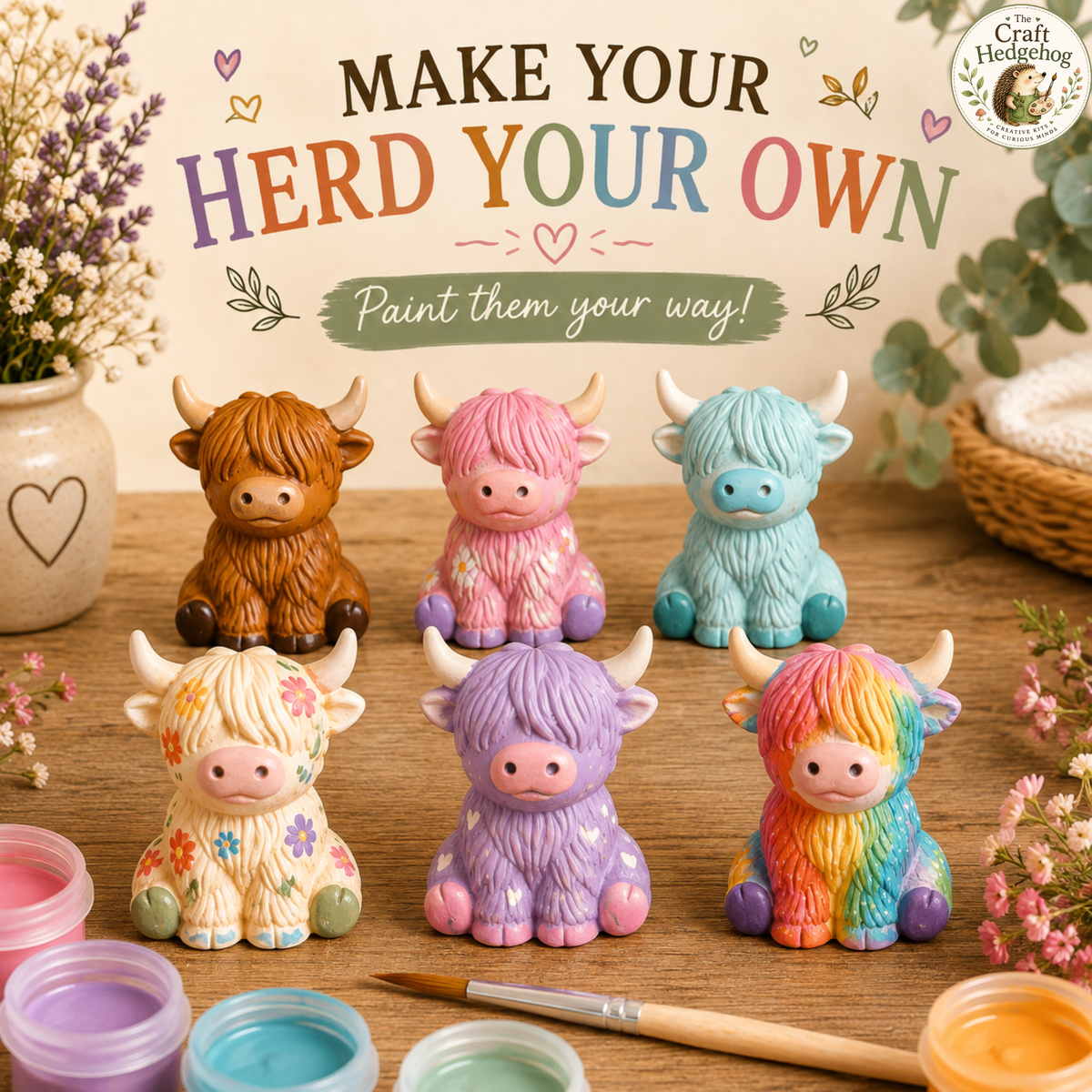 Paint Your Own Highland Cows