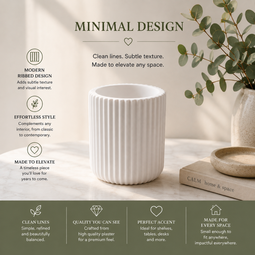 Paint Your Own Ribbed Vase Kit | DIY Ceramic Style Craft Kit | Handmade Gift | Home Décor Activity